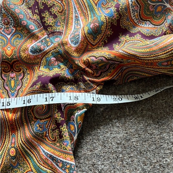 Lands End Colorful Paisley Button Down Long Sleeve Shirt Women 4 / S 100% Cotton - Picture 11 of 11